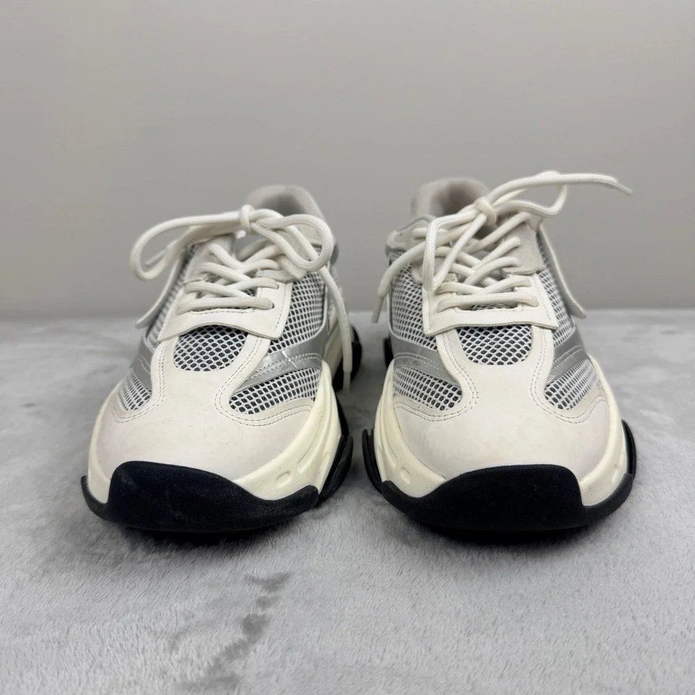 Steve Madden Possession Sneakers Men's 11 Cream Silver Chunky Dad Shoes POSS03S1